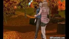播放 热 3d 婴儿正在收购她的猫咪在户外性交