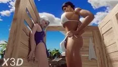 Oynat Ashe ve pharah'ı plajda gözetim altında tutun