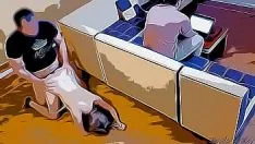 Abspielen Junge heiße verheiratete Frau reißt auf Sparsamkeit ab, wenn er in Laptop-Ntr-Skizze-Hentai arbeitet